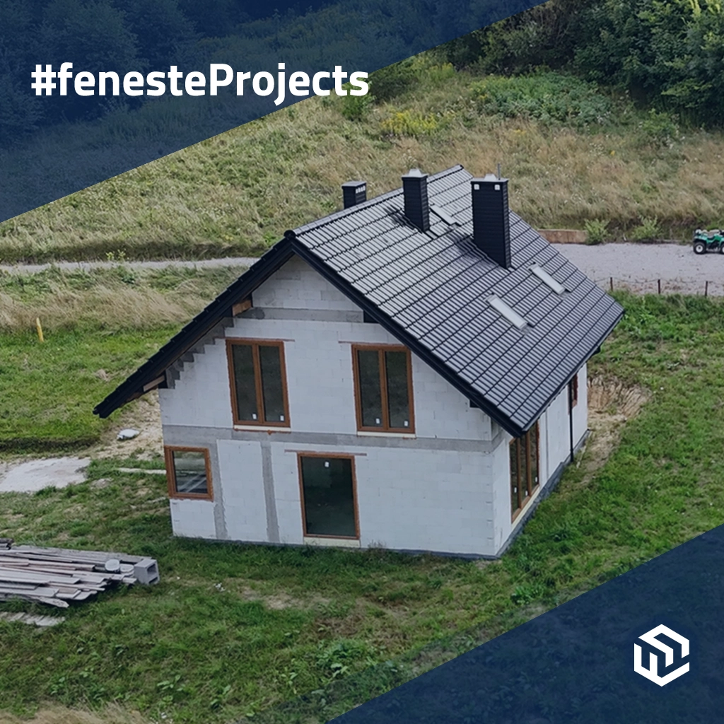 Small house under the forest with brown windows 🎥 windows window-color aluplast-colors white  